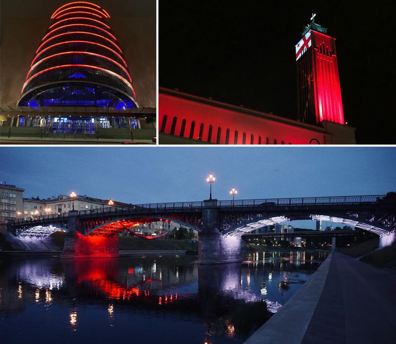 საქართველოს დროშის ფერებში განათებული ღირსშესანიშნაობები - ნახეთ ფოტოები, როგორ მოგვილოცა მსოფლიომ 26 მაისი