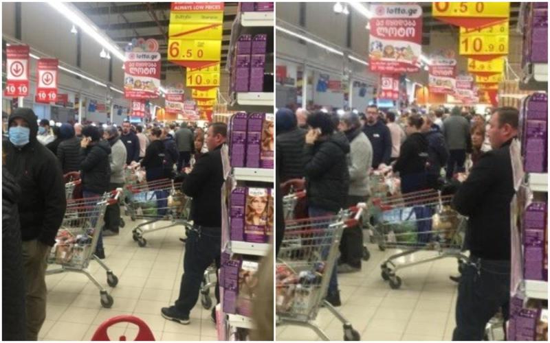 "დისტანციის დაცვა ქართულად..." - ფოტო "კარფურიდან" საგანგებო მდგომარეობის გამოცხადების შემდეგ