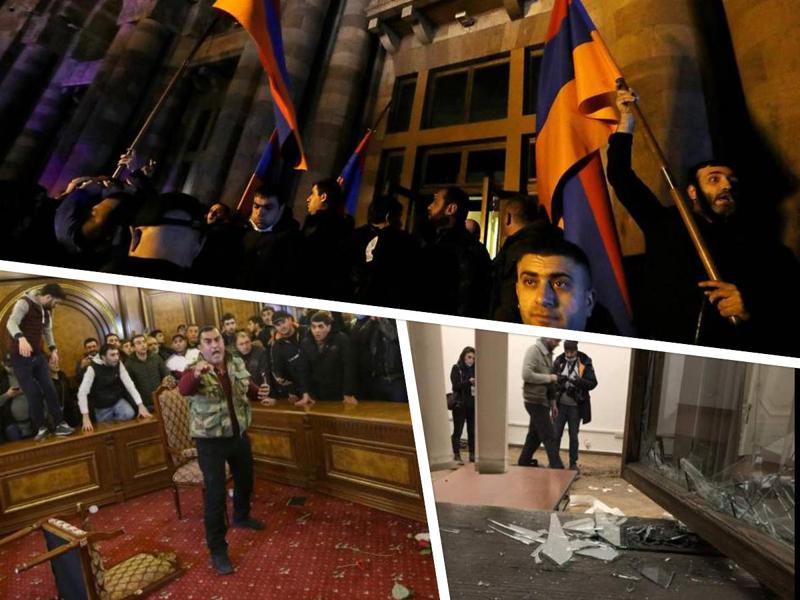 სამთავრობო შენობაში შეჭრილი მომიტინგეები, პარლამენტის ნაცემი სპიკერი და ქაოსი ერევანში - როგორ ვითარდება მოვლენები მას შემდეგ, რაც ფაშინიანმა ყარაბაღში ცეცხლის შეწყვეტის შესახებ განაცხადა