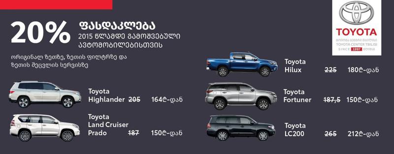„ტოიოტა ცენტრი თბილისი“ მომხმარებელს მოთხოვნადი ავტონაწილების შეძენა-შეცვლას ხელსაყრელ ფასად სთავაზობს