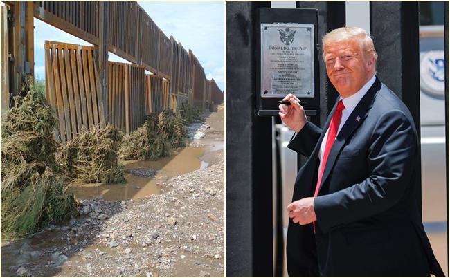 მუსონურმა წვიმამ მექსიკის საზღვარზე “ტრამპის კედლის“ ნაწილი დაანგრია