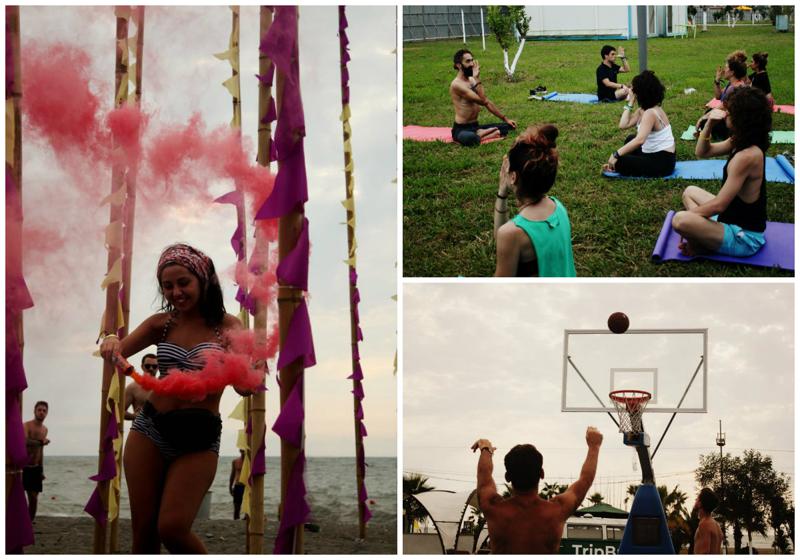 ფრენბურთის მოედანი, ფერების შოუ, იოგა - Echowaves-ის მესამე დღე ანაკლიის სანაპიროზე