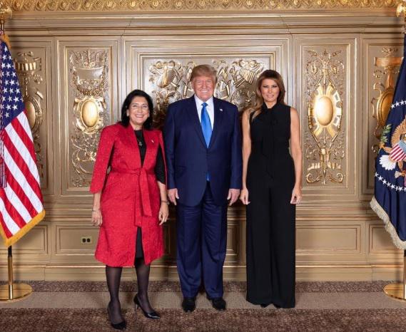 სალომე ზურაბიშვილი დონალდ ტრამპის და მისი მეუღლის სახელით გამართულ მიღებას დაესწრო