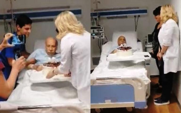 მაესტრო გია ყანჩელს დაბადების დღე საავადმყოფოს პალატაში მიულოცეს - ემოციური კადრები კლინიკიდან