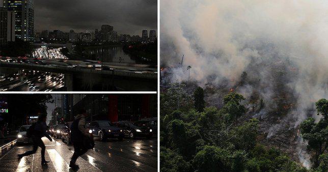 ხანძრის გამო ქალაქში შუადღისას "დაღამდა" - ბრაზილიაში ტროპიკული ტყეები იწვის