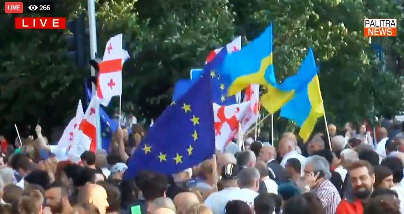 თბილისში "თავისუფლების მარში" მიმდინარეობს - კადრები მსვლელობიდან