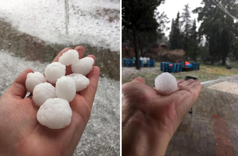 კაკლისოდენა სეტყვა თბილისში - ფოტოები დედაქალაქის უბნებიდან