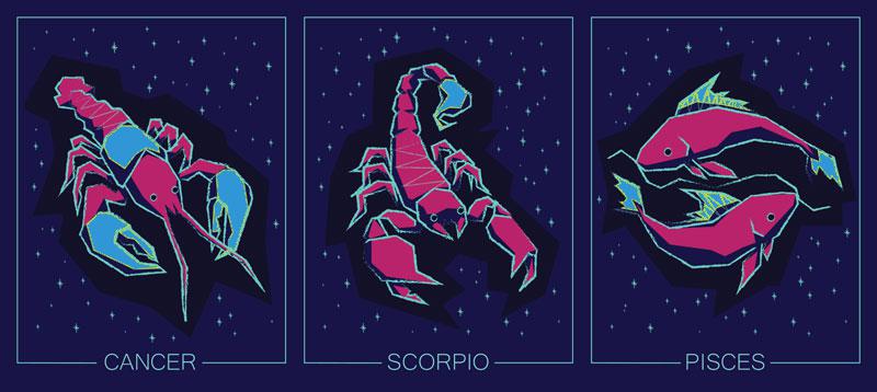 როგორები არიან კირჩხიბი, მორიელი და თევზები -  წყლის  სტიქიის  ზოდიაქოს  ნიშნების სუსტი და ძლიერი მხარეები