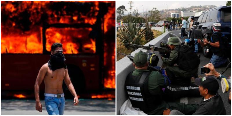 სროლა, ცრემლსადენი გაზი და წყლის ჭავლი ვენესუელას ქუჩებში - ოპოზიცია პრეზიდენტის გადადგომას მოითხოვს