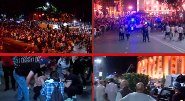 LIVE რუსთაველიდან: სპეცრაზმი ცრემლსადენ გაზს კვლავ იყენებს, ისვრიან რეზინის ტყვიებსაც