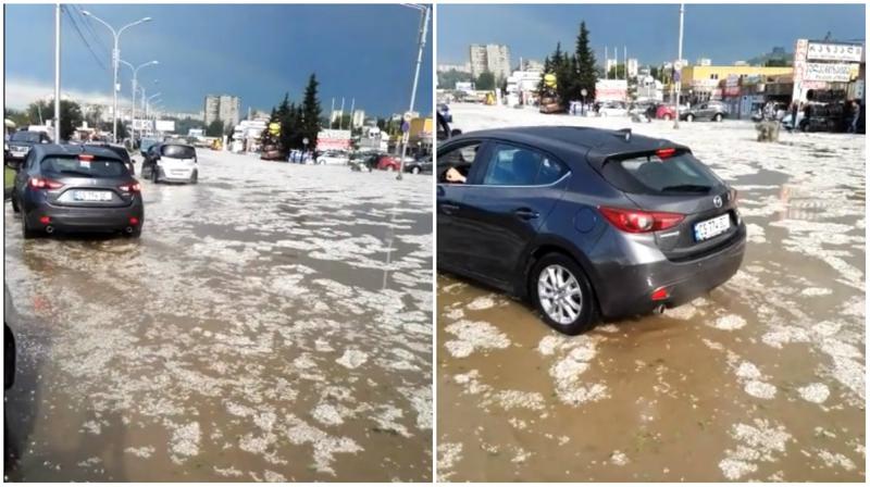 პოლიციამ გლდანი-დიღმის ხიდი გადაკეტა - კადრები ადგილიდან