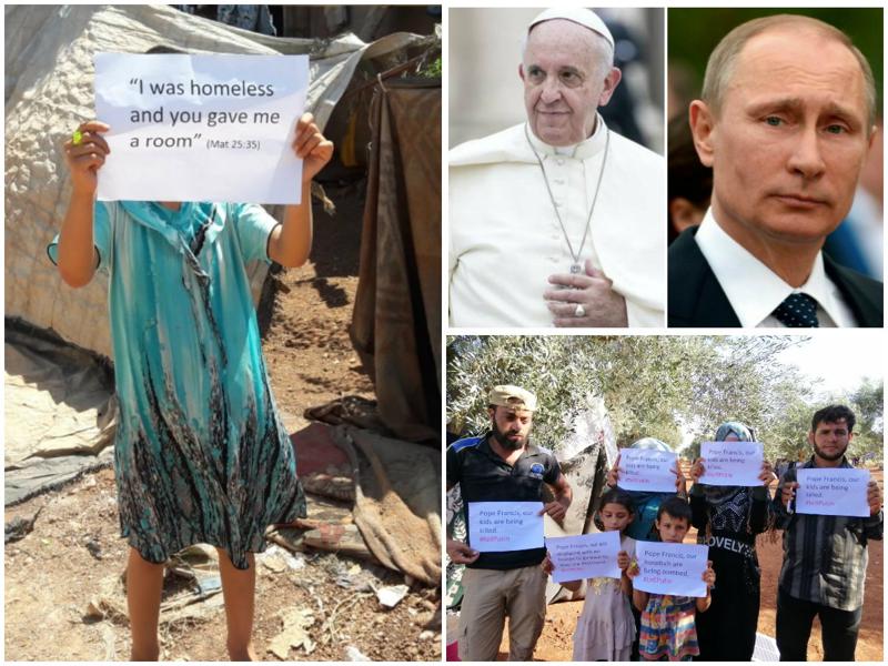 სირიის მოსახლეობის გზავნილი რომის პაპს - "სთხოვეთ პუტინს, შეწყვიტოს იერიშის მიტანა... იქ ჩვენს შვილებს ხოცავენ"