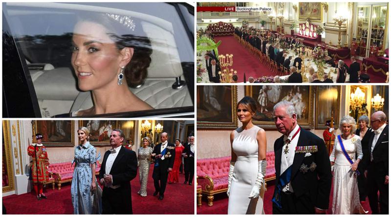 მელანია და ქეითი ბანკეტზე ბრწყინავდნენ - ნახეთ ფოტოები ბუკინგემის სასახლიდან
