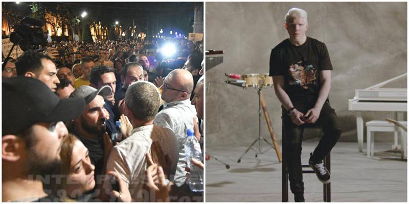 "ბერა, თუ გული შეგტკივა, გამოდი და შეუერთდი მოწოდებებს, რომ გადადგეს გახარია" - აქციის მონაწილეები რეპერს მიმართავენ