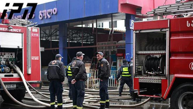 ძლიერი ხანძარი თბილისში - ბაზრობა "თერგის" მეორე სართულზე ღია ცეცხლია