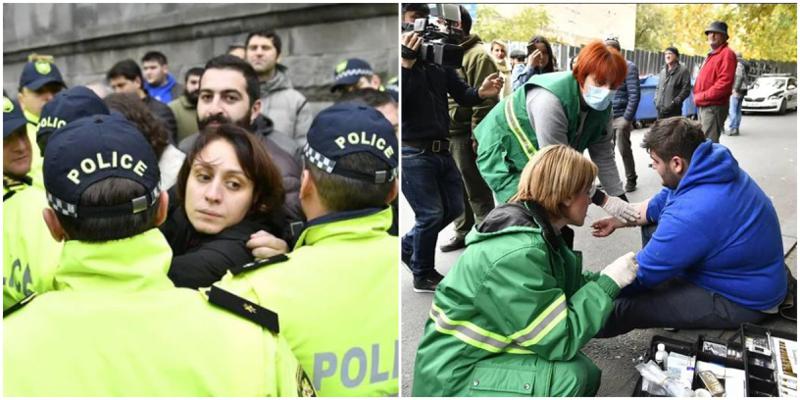 "ქართული ოცნების" ოფისთან სიტუაცია დაიძაბა - დაშავებულია ორი ადამიანი