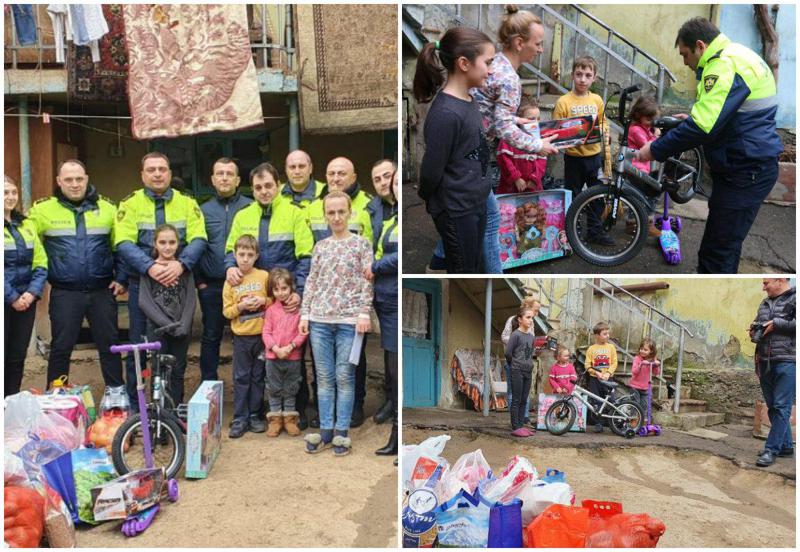 საპატრულო პოლიციის წინასაახალწლო საჩუქარი წიკლაურების მრავალშვილიან ოჯახს (ფოტო)