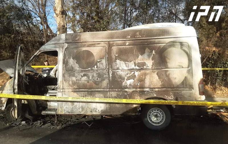 მტკვრის მარჯვენა სანაპიროზე სადისტრიბუციო მიკროავტობუსი დაიწვა