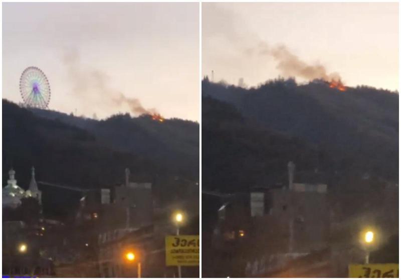 მთაწმინდის ფერდობზე ხანძარია