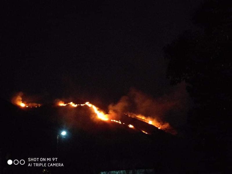 ძლიერი ხანძარი წალენჯიხაში - ცეცხლი ალპურ ზონას უკიდია (ფოტო)