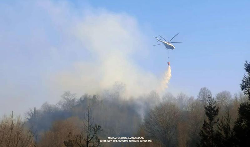 რა ვითარებაა აბასთუმნის ტყეში, სადაც გუშინ ღამით ცეცხლს 65 მეხანძრე და 2 ვერტმფრენი აქრობდა