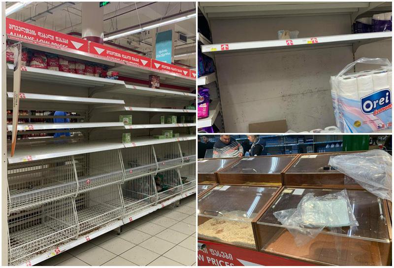 დაცარიელებული დახლები "კარფურში" - რა ხდება ქვეყნის ყველაზე დიდ ჰიპერმარკეტში (ფოტოები)