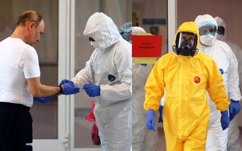 ყვითელ კოსტიუმში გამოწყობილი პუტინი "მინიონს" შეადარეს - როგორ დაათვალიერა პრეზიდენტმა კორონავირუსით ინფიცირებულთა კლინიკა