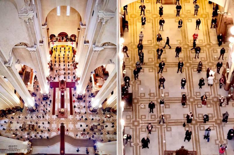 "ფოტოები დღევანდელი წირვიდან" - რა ფოტოების აქვეყნებს სამების არქიმანდრიტი