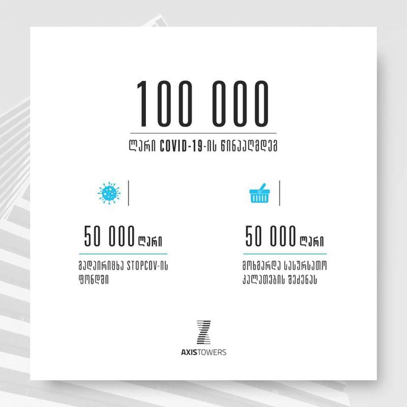 აქსის თაუერსმა COVID-19 - წინააღმდეგ საბრძოლველად 100 000 ლარი გამოჰყო