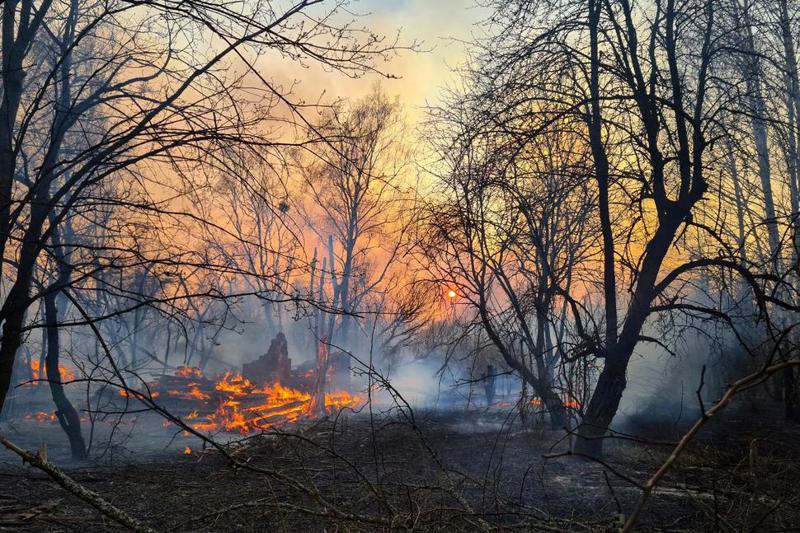 ფოტოები ჩერნობილიდან, სადაც რადიაციის ზონაში გაჩენილ ხანძარს ამ დრომდე ვერ აქრობენ