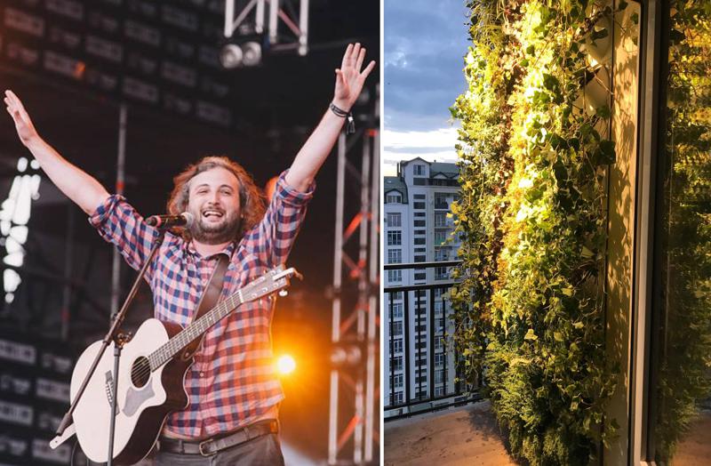 გიგი დედალამაზიშვილის ქოთნის ყვავილების კოლექცია და მინი "ტყე" ბინაში