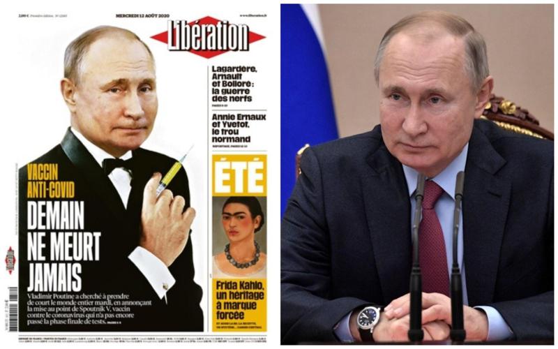 ჯეიმს ბონდის ფორმაში გამოწყობილი პუტინი, ვაქცინით ხელში... - როგორ ეხმაურება რუსული მედია liberation-ის "შარჟს"