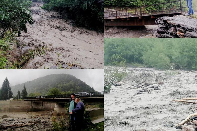 გადაუღებელი წვიმა, გარესამყაროს მოწყვეტილი ადამიანები, დაზიანებული გზები და ხიდები - ლენტეხი სტიქიას ებრძვის (ფოტო და ვიდეომასალა სტიქიის  ზონიდან)