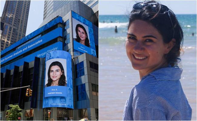 ქართველი გოგონა ნიუ იორკში, მორგან სტენლის სათავო ოფისის ფასადზე - "ანა ალექსანდრია ფინანსური მაგნატის ახალი ბანკირების მსოფლიო ოცეულში მოხვდა"