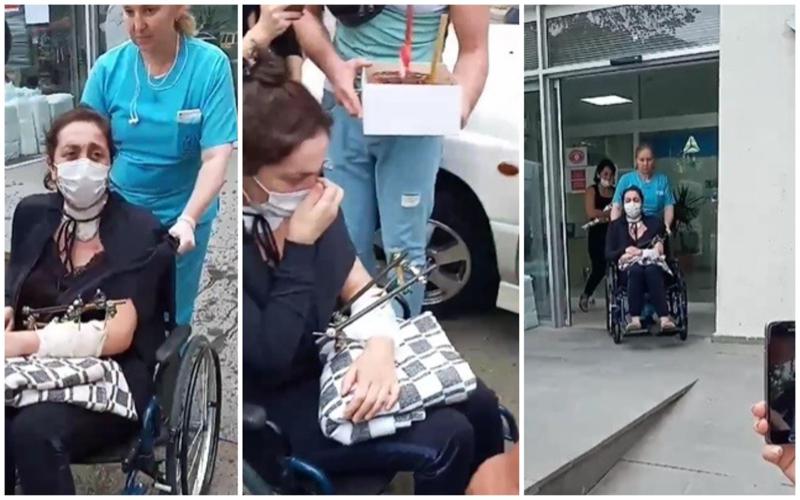 შატილის ავარიას გადარჩენილი გოგონა კლინიკიდან გაწერეს - ემოციური კადრები ადგილიდან