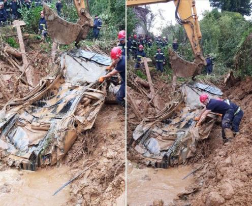 ხელვაჩაურში  მაშველებმა მეწყერში მოყოლილ მანქანაში ორი ცხედარი იპოვეს