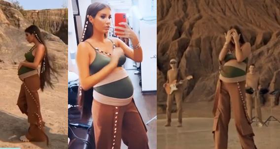 8 თვის ფეხმძიმე ქეთა თოფურია ახალ კლიპში - მომღერალი გადასაღები მოედნიდან კადრებს აქვეყნებს