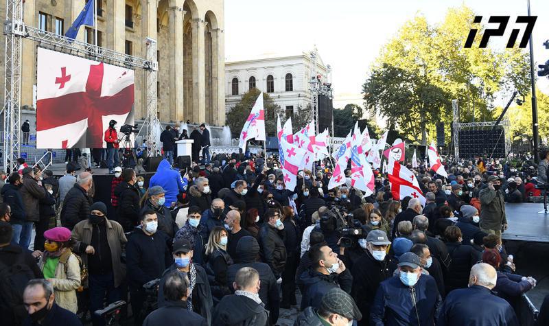 პარლამენტთან "გაერთიანებული ოპოზიციის" აქცია დაიწყო - პირდაპირი ეთერი