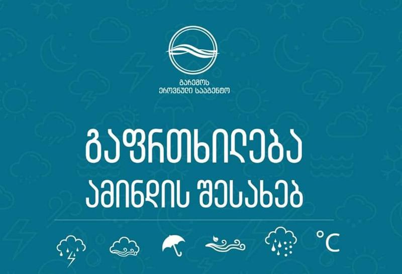 "მოსალოდნელია ძლიერი ქარი" - გარემოს ეროვნული სააგენტო მოქალაქეებს აფრთხილებს