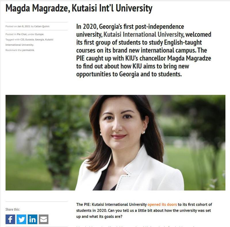 KIU საერთაშორისო მედია გამოცემებში