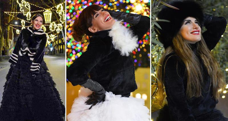 ნინო ჩხეიძის საახალწლო ფოტოსესია - მომღერალი თბილისის ქუჩებში საღამოს კაბებით სეირნობს