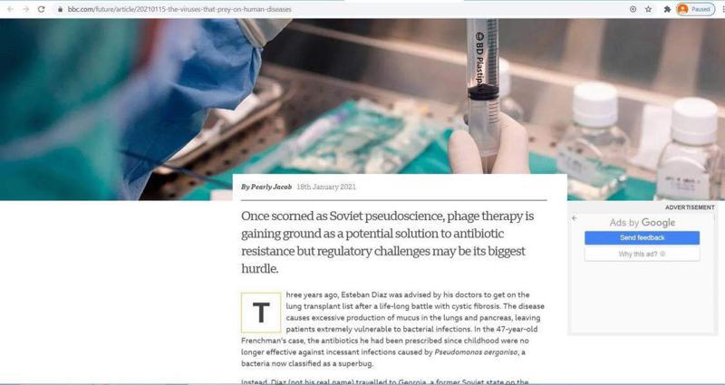 BBC  FUTURE:  ვირუსები, რომლებსაც ადამიანების განკურნება შეუძლიათ