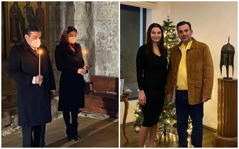 დავით ბაგრატიონი მამის პანაშვიდზე მეორე მეუღლესთან ერთად გამოჩნდა - ფოტოები სვეტიცხოვლიდან