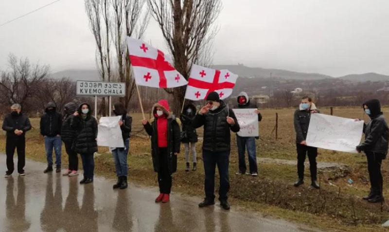 კასპში ზაზა გახელაძის მხარდამჭერი აქცია მიმდინარეობს