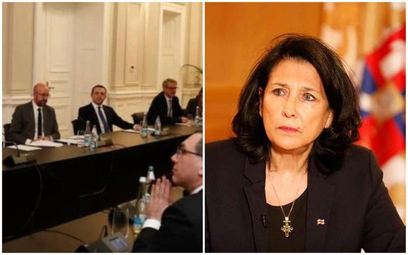 "პირდაპირ საკვირველია რეაქციები, რომ კითხულობენ, სად იყო პრეზიდენტი" - ზურაბიშვილი ორბელიანების სასახლეში გამართულ შეხვედრას ეხმაურება