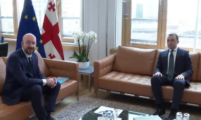 ირაკლი ღარიბაშვილისა და შარლ მიშელის შეხვედრა ბრიუსელში - რა ინფორმაციას ავრცელებს ევროსაბჭო?