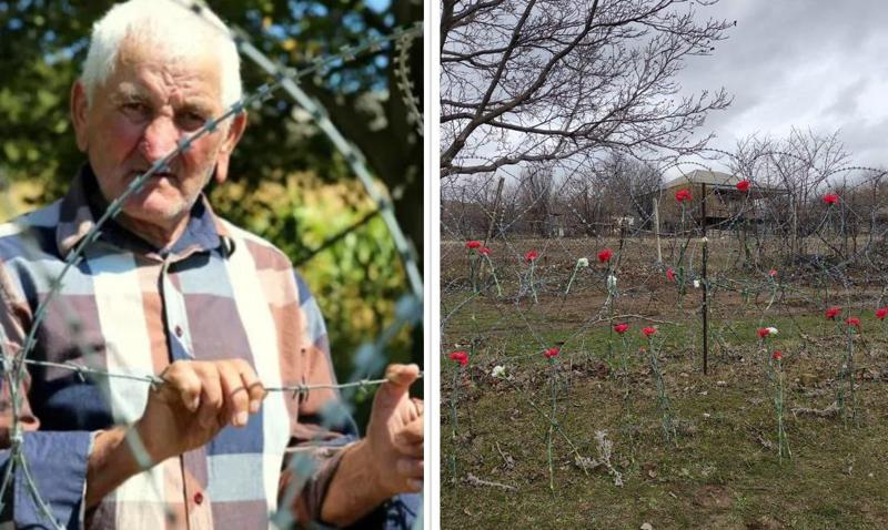 სამძიმარი საოკუპაციო ხაზთან და ყვავილებით მორთული მავთულხლართები: როგორ ემშვიდობებიან დათა პაპას - ემოციური ფოტოები ხურვალეთიდან