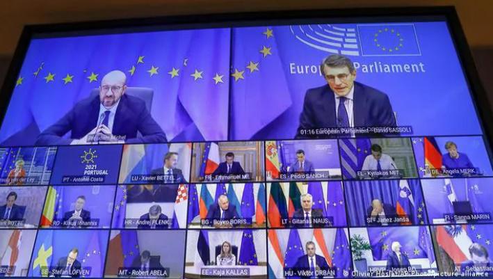 დღის ფოტო: ევროკავშირის ლიდერები ვირტუალურ რეჟიმში სამიტს მართავენ