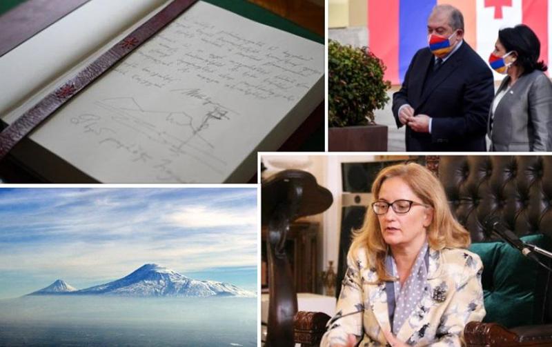 სომხეთის პრეზიდენტმა თბილისში ყოფნისას, ქართველი კოლეგის საპატიო სტუმართა წიგნში არარატის მთა დახატა - რა უპასუხა მას თურქეთის ელჩმა?