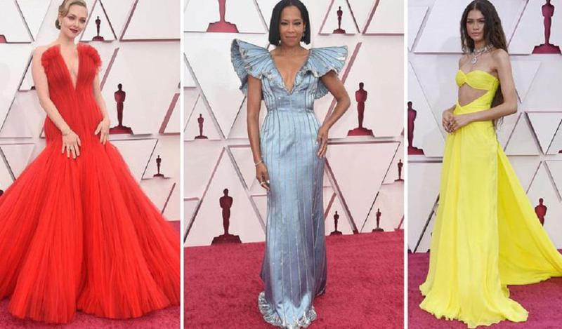 ყველაზე ექსტრავაგანტური, პომპეზური, ელეგანტური კაბები და გამარჯვებულები - ფოტოები 2021 წლის ოსკარის ცერემონიიდან